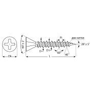 ЗУБР СГВЛ, 19 х 3.9 мм, двухзаходная резьба, фосфат. (15,88 кг.), 15000 шт, саморез для ГВЛ (4-300050-39-019)
