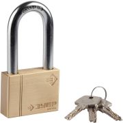 ЗУБР 60 мм, удлиненная дужка, латунный корпус, навесной замок (37299-60-1)