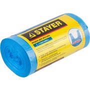 Stayer 35 л, 30 шт, голубые, с ″ушками″, мусорные мешки (39155-35)