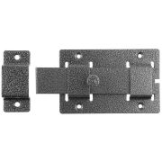 ЗД-02, для дверей, 75 х 115 мм, усиленная, плоский засов, цвет серебро, накладная задвижка (37776-2)