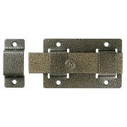 ЗД-02, для дверей, 75 х 115 мм, усиленная, плоский засов, цвет бронза, накладная задвижка (37778-2)