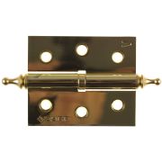 ЗУБР 75 x 63 х 2.5 мм, разъемная, левая, цвет латунь (PB), 2 шт, карточная петля (37605-075-1L)