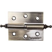 ЗУБР 75 х 63 х 2.5 мм, разъемная, правая, цвет старая латунь (AB), 2 шт, карточная петля (37605-075-5R)