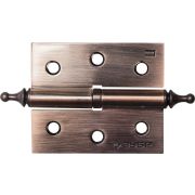 ЗУБР 75 х 63 х 2.5 мм, разъемная, правая, цвет старая медь (AC), 2 шт, карточная петля (37605-075-6R)