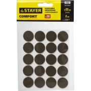 STAYER d 22 мм, самоклеящиеся, фетровые, 20 шт, коричневые, мебельные накладки (40910-22)