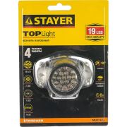 STAYER TOPLight, 19 LED, 3 AAA, налобный фонарь (56570)
