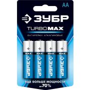 ЗУБР TURBO-MAX, АА х 4, 1.5 В, алкалиновая батарейка (59206-4C)