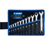 ЗУБР 12 шт, 6 - 22 мм, набор комбинированных гаечных ключей, Профессионал (27087-H12)