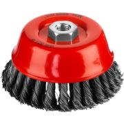 MIRAX 120 мм, жгутированная стальная проволока 0.5 мм, чашечная щетка-крацовка для УШМ (35104-120-2)