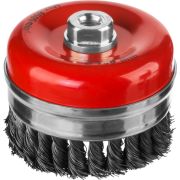 MIRAX 100 мм, жгутированная стальная проволока 0.5 мм, чашечная щетка-крацовка для УШМ (35144-100)