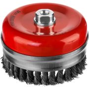 MIRAX 125 мм, жгутированная стальная проволока 0.5 мм,чашечная щетка-крацовка для УШМ (35144-125)