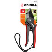 GRINDA G-26, 205 мм, углеродистая сталь, закаленные лезвия, тефлоновое покрыт., двухкомпонентные пластиковые рукоятки, плоскостной секатор (8-423102)