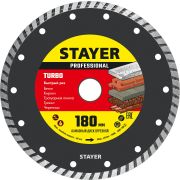 STAYER TURBO 180 мм (22.2 х 7 х 2.6 мм), сегментированный алмазный диск (3662-180)
