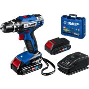 ЗУБР Т7, 20 В, 50 Н·м, 2 АКБ (2 А·ч), дрель-шуруповерт, кейс, Профессионал (DL-201-22)