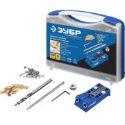 ЗУБР два отверстия, в кейсе, двойной кондуктор для глухих отверстий, Профессионал (30091)