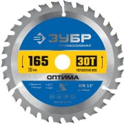 ЗУБР Оптима, 165 x 20 мм, 30T, пильный диск по дереву, Профессионал (36903-165-20-30)