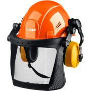 ЗУБР ТРИАДА, защитная каска в комплекте с наушниками и защитным сетчатым экраном, Профессионал (11099)