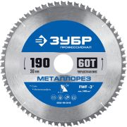 ЗУБР Металлорез, 190 х 30 мм, 60Т, пильный диск по металлу и металлопрофилю, Профессионал (36932-190-30-60)