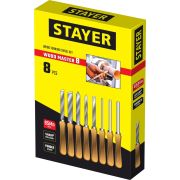 STAYER Wood Master, 8 предм., набор ручных резцов по дереву, Professional (1836)