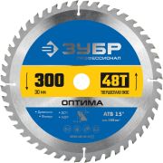 ЗУБР Оптима, 300 x 30 мм, 48Т, пильный диск по дереву, Профессионал (36903-300-30-48)