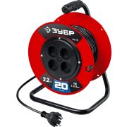 ЗУБР ПВС-207, ПВС, 2 х 0.75 мм2, 20 м, 2200 Вт, удлинитель на катушке (55083-20)