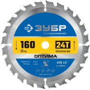 ЗУБР Оптима, 160 x 20 мм, 24Т, пильный диск по дереву, Профессионал (36903-160-20-24)