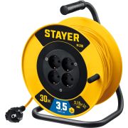 STAYER M-315, ПВС, 3 x 1.5 мм2, 30 м, 3500 Вт, силовой удлинитель на катушке (55078-30)