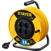 STAYER M-315, ПВС, 3 х 1.5 мм2, 50 м, 3500 Вт, силовой удлинитель на катушке (55078-50)