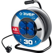 ЗУБР КГ-325, КГ, 3 x 2.5 мм2, 30 м, 4000 Вт, IP44, силовой удлинитель на стальной катушке, Профессионал (55079-30)