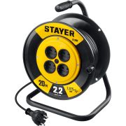 STAYER S-207, ПВС, 2 х 0.75 мм2, 20 м, 2200 Вт, удлинитель на катушке (55073-20)