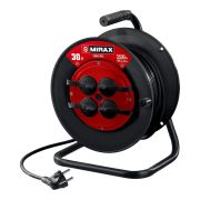 MIRAX ПВС, 3 х 2.5 мм2, 30 м, 3500 Вт, IP44, силовой удлинитель на катушке (55051-30)
