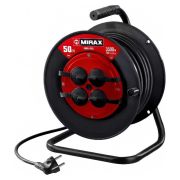 MIRAX ПВС, 3 х 2.5 мм2, 50 м, 3500 Вт, IP44, силовой удлинитель на катушке (55051-50)