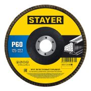STAYER 125 х 22.2 мм, P60, КЛТ, Круг лепестковый торцевой, Professional (36581-125-060)