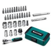 KRAFTOOL X-Drive 35, 35 предм., универсальный набор инструмента 1/4″ (27974)