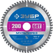 ЗУБР Мультирез, 200 x 30 мм, 60Т, пильный диск по алюминию, Профессионал (36907-200-30-60)