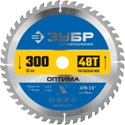 ЗУБР Оптима, 300 x 32 мм, 48Т, пильный диск по дереву, Профессионал (36903-300-32-48)
