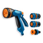 GRINDA B-834, пистолет поливочный B-8, коннектор 3/4, конектор 3/4 с автостопом, адаптер с внутр. резьбой 1/2х3/4, набор поливочный, PROLine (429113)