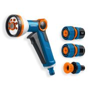 GRINDA Х-834, пистолет поливочный X-8, коннектор 3/4, конектор 3/4 с автостопом, адаптер с внутр. резьбой 1/2 х 3/4,набор поливочный PROLine (429167)