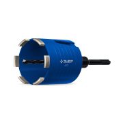 ЗУБР Железобетон 72мм (сухое сверление с микроударом, рабочая глубина 75мм, лазерная сварка) алмазная сегментная коронка для подрозетников (29875-72)