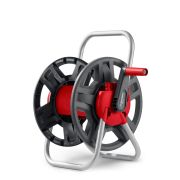 GRINDA HRM-45, для шлангов 45м x 1/2″ и 15м х 3/4″, стальные опоры, пластиковый барабан, катушка для шлангов (8-428405)