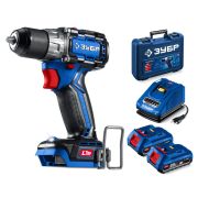 ЗУБР КОМПАКТ #2 20 В, 50 Н·м, 2 АКБ LMS (2 А·ч), бесщеточная дрель-шуруповерт, кейс, ПРОФЕССИОНАЛ (DB-50-22)