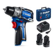 ЗУБР КОМПАКТ #3, 12 В, 45 Н·м, 2 АКБ тип Т7 (2 А·ч), дрель-шуруповерт, BRUSHLESS, кейс, Профессионал (DB-121-22)