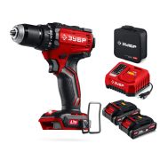ЗУБР 20 В, 65 Н·м, 2 АКБ LMS (2 А·ч), бесщеточная дрель-шуруповерт, сумка (ДБ-65-22)