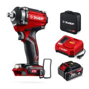 ЗУБР 20 В, 500 Н·м, 1 АКБ LMS (4 А·ч), бесщеточный ударный гайковерт, сумка (ГБУ-500-41)