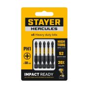 STAYER HERCULES, PH1, 50 мм, 5 шт, торсионные биты (26231-1-50-5)