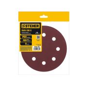 STEHER DWH-180-S 180 мм, Р80, шлифовальный круг на липучке, 8 отв., 5 шт. (35682-080)