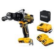 STEHER 20 В, 165 Н·м, 2 АКБ LMS (2 А·ч), бесщеточная ударная дрель-шуруповерт, сумка (CBS-165-22)