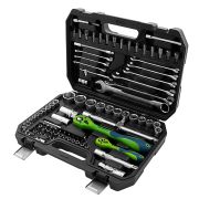 Набор инструментов 82 предмета, CrV, 1/2«, 1/4» Сибртех