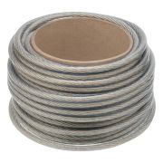 Трос металлополимерный прозрачный ПР-8.0, толщина 8.0 мм, моток 20 метров Сибртех