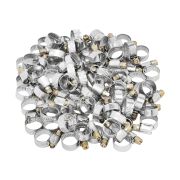 Хомуты металлические, Стандартное болтовое крепление 10-16 мм, 100 штук в упаковке, ширина 9 мм Сибртех